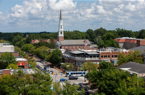 Skyline shot of Franklin St. and Columbia St.