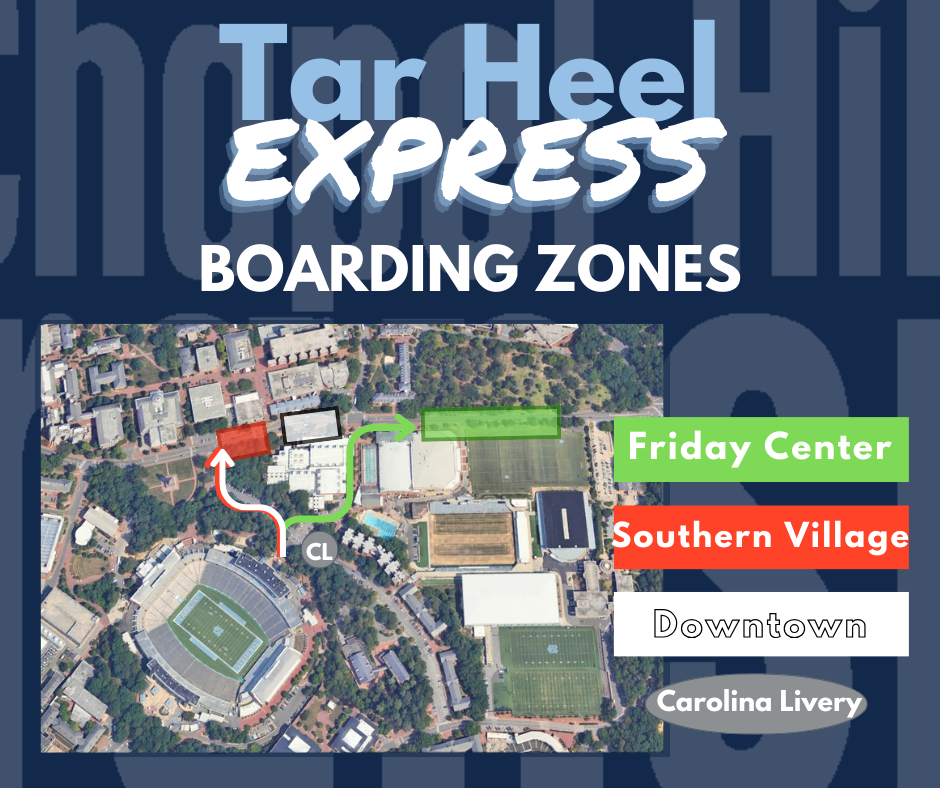 Boarding zones at Kenan Stadium.