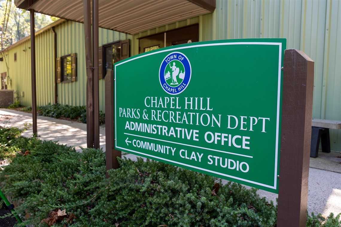 Sign that says Chapel Hill Parks and Recreation Department