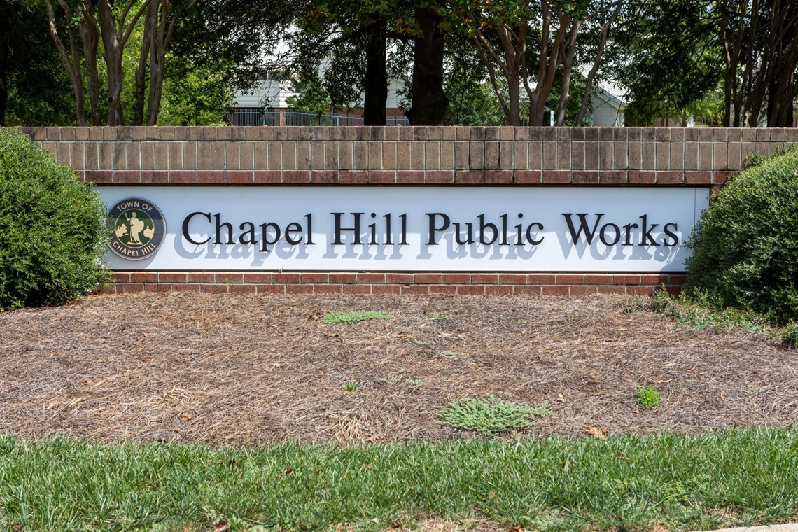 Sign that says Chapel Hill Public Works